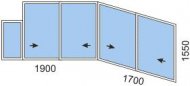 Схема скління балкона серії П-44Т